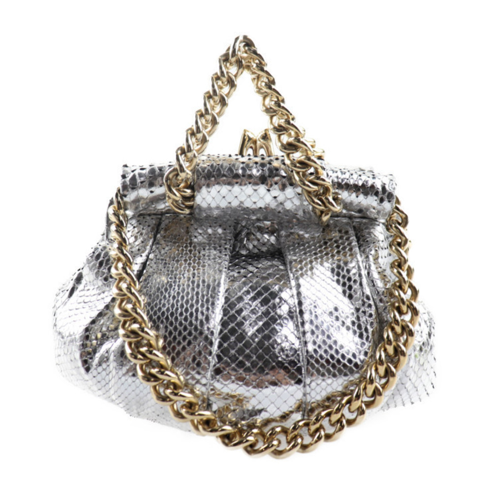 Christian Louboutin Handbag Python Leather Silver - image 1